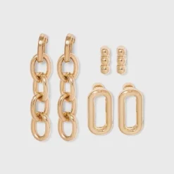 Buy 🧨 Chain Stud Earring Set 3pc - A New Day™ Gold ⌛ -Outlet New Day Wear Store unnamed file 1019
