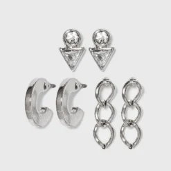 Wholesale 🌟 Crystal Stud Earring Set 3pc - A New Day™ Silver 👍 -Outlet New Day Wear Store unnamed file 1030