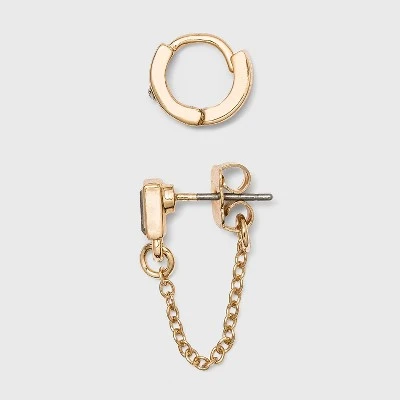 Outlet π Crystal Glass Stud and Small Hoop Earring Set 8pc - A New Day™ Gold π 3 Outlet π Crystal Glass Stud and Small Hoop Earring Set 8pc - A New Day™ Gold π