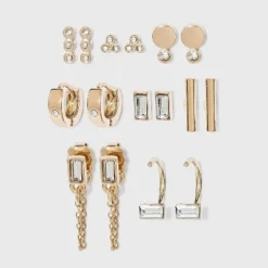 Outlet π Crystal Glass Stud and Small Hoop Earring Set 8pc - A New Day™ Gold π 5 Outlet π Crystal Glass Stud and Small Hoop Earring Set 8pc - A New Day™ Gold π -Outlet New Day Wear Store unnamed file 1073