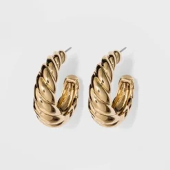 Wholesale 🎁 Textured Metal Small Hoop Earrings - A New Day™ Gold ✔️ -Outlet New Day Wear Store unnamed file 1075