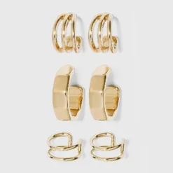 Top 10 🌟 Ear Cuff and Hoop Earring Set 3pc - A New Day™ Gold 😉 -Outlet New Day Wear Store unnamed file 1095