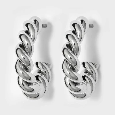 Coupon โ Small Textured Hoop Earrings - A New Day™ Silver ๐ 4 Coupon โ Small Textured Hoop Earrings - A New Day™ Silver ๐ - Image 2