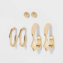 Outlet ⌛ Hoop Earring Set 3pc - A New Day™ ✨ -Outlet New Day Wear Store unnamed file 1141