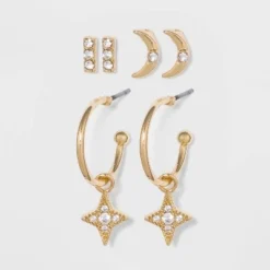Wholesale ⭐ Cubic Zirconia Stud Earring Set 3pc - A New Day™ Gold ✨ 5 Wholesale ⭐ Cubic Zirconia Stud Earring Set 3pc - A New Day™ Gold ✨ -Outlet New Day Wear Store unnamed file 1149