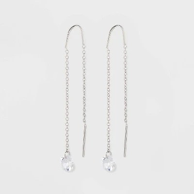 Top 10 ๐ Round Clear Crystal Threader Earrings - A New Day™ Silver ๐ 4 Top 10 ๐ Round Clear Crystal Threader Earrings - A New Day™ Silver ๐ - Image 2