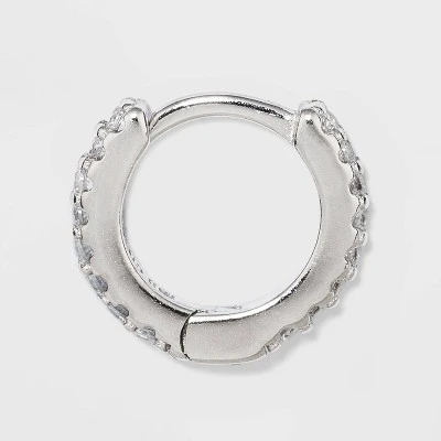 Cheap 🌟 Prong Set Pave Cubic Zirconia Huggie Hoop Earrings - A New Day™ Silver 🛒 3 Cheap 🌟 Prong Set Pave Cubic Zirconia Huggie Hoop Earrings - A New Day™ Silver 🛒