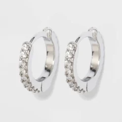 Cheap 🌟 Prong Set Pave Cubic Zirconia Huggie Hoop Earrings - A New Day™ Silver 🛒 5 Cheap 🌟 Prong Set Pave Cubic Zirconia Huggie Hoop Earrings - A New Day™ Silver 🛒 -Outlet New Day Wear Store unnamed file 1167