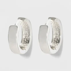 Best deal ⭐ Medium Huggie Earrings - A New Day™ Silver 🌟 -Outlet New Day Wear Store unnamed file 1296