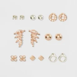 Outlet ❤️ Cubic Zirconia Studs, Balls Multi Earring Set 8pc - A New Day™ Silver/Gold ✔️ -Outlet New Day Wear Store unnamed file 1298