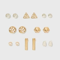 Cheap ✔️ Ball, Stud and Stones Multi Earring Set 8pc - A New Day™ Gold/Silver ✨ -Outlet New Day Wear Store unnamed file 1304