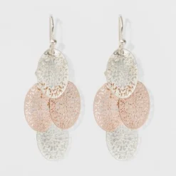 Deals 🎁 Filigree Chandelier Drop Earrings - A New Day™ Silver/Rose Gold ⌛ -Outlet New Day Wear Store unnamed file 1307