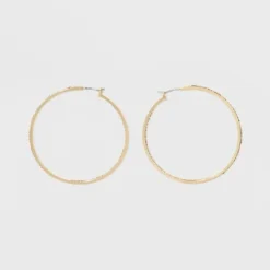 Best Pirce 😀 Hoop with Pave Stones Earrings - A New Day Gold ✔️