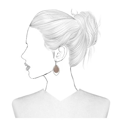 Best deal 🧨 Leaf and Open Oval Drop Earrings - A New Day™ Silver/Rose Gold ⭐ 4 Best deal 🧨 Leaf and Open Oval Drop Earrings - A New Day™ Silver/Rose Gold ⭐ - Image 2