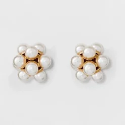 Outlet ⭐ Simulated Pearl Stud Earrings - A New Day™ Gold ✔️ -Outlet New Day Wear Store unnamed file 1338