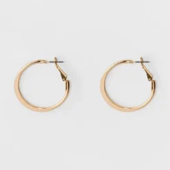 Promo ✔️ Medium Flat Hoop Earrings - A New Day™ Silver ⭐