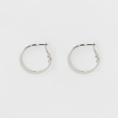 Promo ✔️ Medium Flat Hoop Earrings - A New Day™ Silver ⭐ 5 Promo ✔️ Medium Flat Hoop Earrings - A New Day™ Silver ⭐ - Image 3