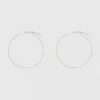 Hot Sale 🧨 Thin Medium Hoop Earrings - A New Day™ Silver ⌛ -Outlet New Day Wear Store unnamed file 1368
