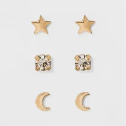 Top 10 🎉 Moon and Star Stud Earring Set 3ct - A New Day™ Gold 😀 -Outlet New Day Wear Store unnamed file 1375