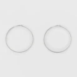 Buy 😉 Large Thin Wire Hoop Earrings - A New Day™ Silver ⭐ -Outlet New Day Wear Store unnamed file 1379