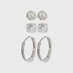 Budget ๐ Women's Sterling Silver Crystal Fireball Stud Earrings and Endless Hoop Earring Set 3pc - A New Day™ Silver/Clear โจ 5 Budget ๐ Women's Sterling Silver Crystal Fireball Stud Earrings and Endless Hoop Earring Set 3pc - A New Day™ Silver/Clear โจ -Outlet New Day Wear Store unnamed file 1404