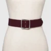 Budget 😉 Women's Double Center Prong Belt - A New Day™ Burgundy ✨