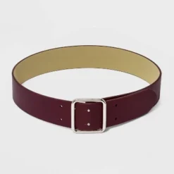 Budget 😉 Women's Double Center Prong Belt - A New Day™ Burgundy ✨ -Outlet New Day Wear Store unnamed file 147