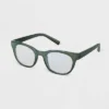 Top 10 😍 Women's Plastic Square Blue Light Filtering Glasses - A New Day™ Dark Green ✨
