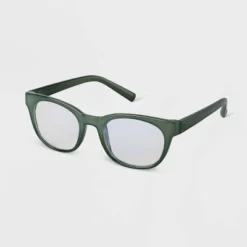 Top 10 😍 Women's Plastic Square Blue Light Filtering Glasses - A New Day™ Dark Green ✨