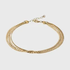 Deals 🔥 3 Row Multi Chains Anklet - A New Day™ Gold 🎁