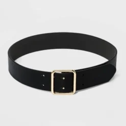 Best Sale 😀 Women's Double Center Prong Belt - A New Day™ Black 😍 -Outlet New Day Wear Store unnamed file 151