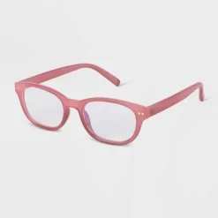 Brand new 🧨 Women's Plastic Square Blue Light Filtering Reading Glasses - A New Day™ Burgundy 🛒