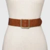 Cheap 🎁 Women's Double Center Prong Belt - A New Day™ Cognac Croc 💯