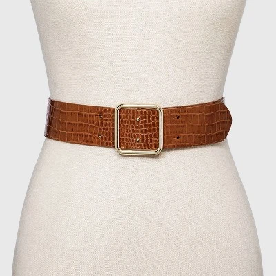 Cheap π Women's Double Center Prong Belt - A New Dayβ’ Cognac Croc π― 3 Cheap π Women's Double Center Prong Belt - A New Dayβ’ Cognac Croc π―