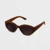 Best reviews of ⌛ Women's Plastic Oval 🛒 Sunglasses - A New Day™ Brown 🔥