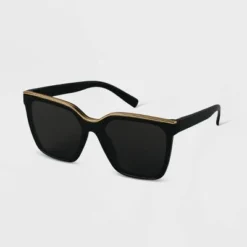 Outlet 😉 Women's Plastic Square Sunglasses - A New Day™ Black 🧨