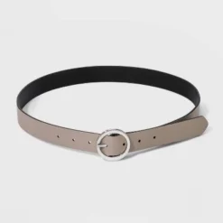 Flash Sale ❤️ Women's Oval Tapered Center Bar Reversible Belt - A New Day™ Black/Gray 🎁