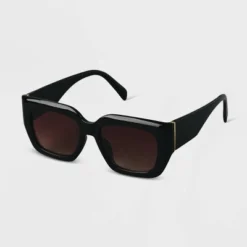 Brand new 🔔 Women's Plastic Angular Square Sunglasses - A New Day™ Black 🧨