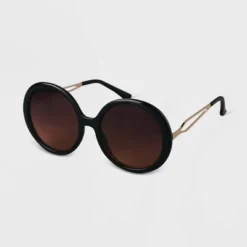 Best Pirce 🔥 Women's Oversized Round Sunglasses - A New Day™ Black ⭐