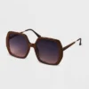 Outlet 🌟 Women's Oversized Square Sunglasses - A New Day™ Brown 🧨