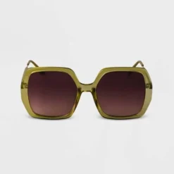Outlet 🌟 Women's Oversized Square Sunglasses - A New Day™ Brown 🧨 -Outlet New Day Wear Store unnamed file 1652