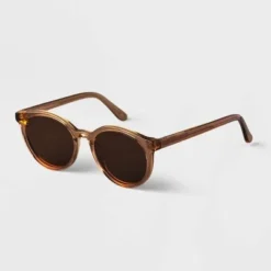 Cheap ⌛ Women's Acetate Round ✨ Sunglasses - A New Day™ Brown ⭐