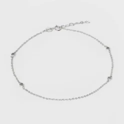Cheapest 🥰 Sterling Silver Stationed Cubic Zirconia Anklet - A New Day™ Silver ❤️