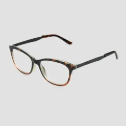 Coupon ❤️ Women's Tortoise Shell Print Butterfly Blue Light Filtering Glasses - A New Day™ Black/Brown 🎁