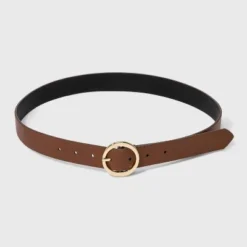Deals 😍 Women's Oval Tapered Center Bar Reversible Belt - A New Day™ Cognac/Black ❤️ -Outlet New Day Wear Store unnamed file 177