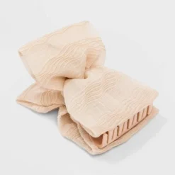 Hot Sale 😉 Textured Chiffon with Bow Claw Hair Clip - A New Day™ Off-White ❤️