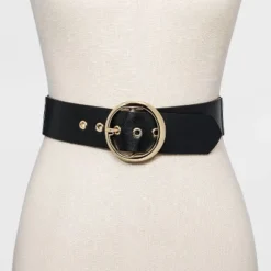 Promo ✔️ Women's Round Buckle Belt - A New Day™ Black 🔥
