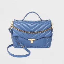 Hot Sale 👍 Quilted Top Handle Satchel Handbag - A New Day™ Blue 🎁 -Outlet New Day Wear Store unnamed file 2010