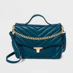Hot Sale 👍 Quilted Top Handle Satchel Handbag - A New Day™ Blue 🎁 -Outlet New Day Wear Store unnamed file 2012
