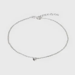 Promo 🛒 Sterling Silver Pierced Cubic Zirconia Anklet - A New Day™ Silver ✔️